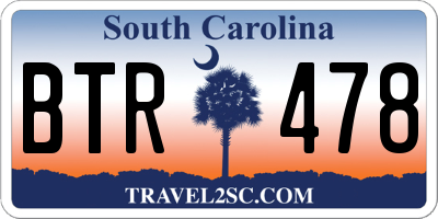 SC license plate BTR478