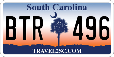 SC license plate BTR496