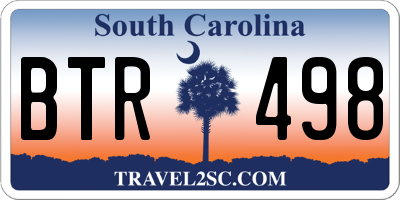 SC license plate BTR498