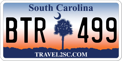 SC license plate BTR499