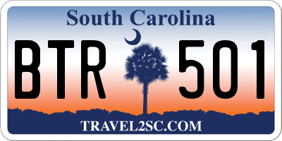 SC license plate BTR501