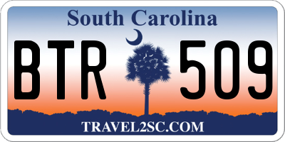 SC license plate BTR509