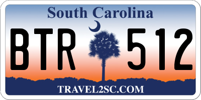 SC license plate BTR512