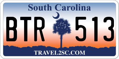 SC license plate BTR513