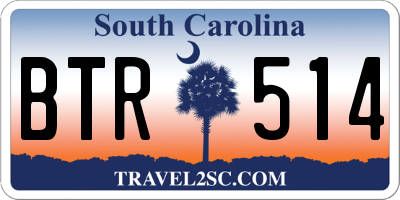 SC license plate BTR514