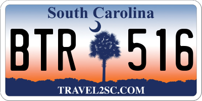 SC license plate BTR516