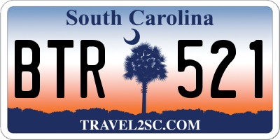 SC license plate BTR521