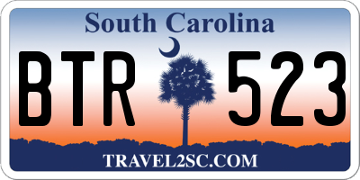 SC license plate BTR523