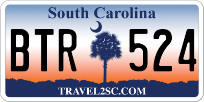 SC license plate BTR524