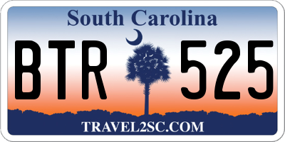SC license plate BTR525
