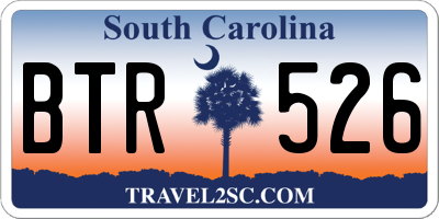 SC license plate BTR526