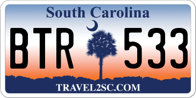 SC license plate BTR533