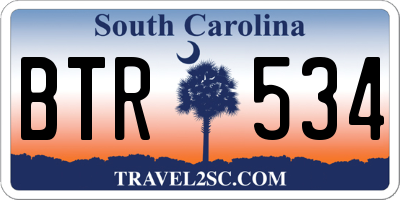 SC license plate BTR534