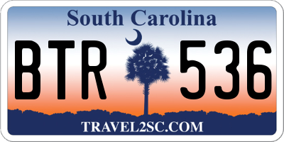 SC license plate BTR536