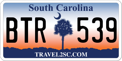 SC license plate BTR539