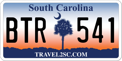 SC license plate BTR541