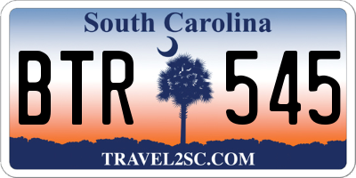 SC license plate BTR545