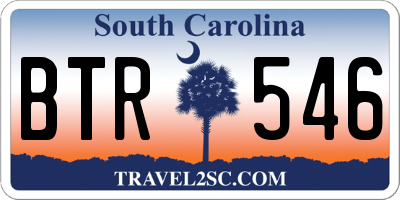 SC license plate BTR546