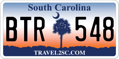 SC license plate BTR548
