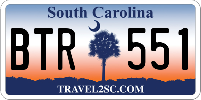 SC license plate BTR551