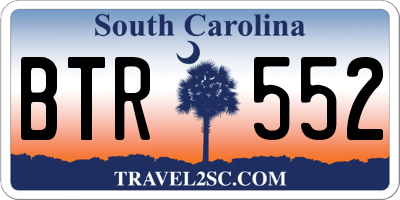 SC license plate BTR552