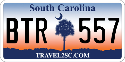SC license plate BTR557