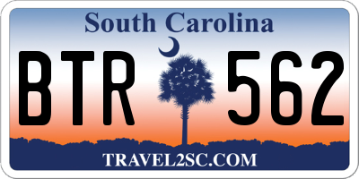 SC license plate BTR562