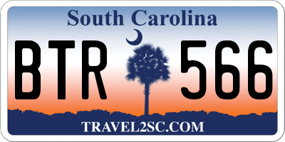 SC license plate BTR566
