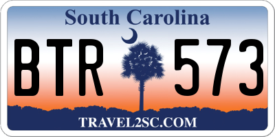 SC license plate BTR573