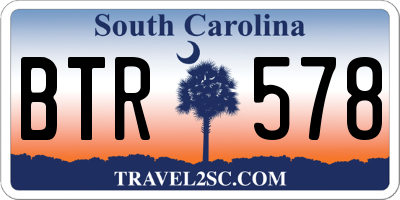 SC license plate BTR578