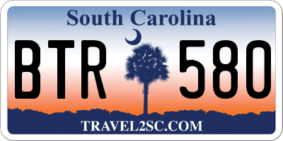 SC license plate BTR580