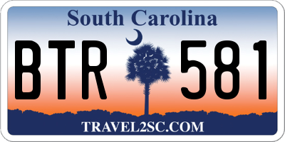SC license plate BTR581