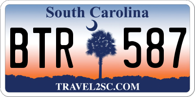 SC license plate BTR587