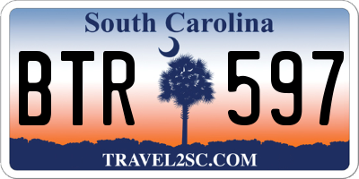 SC license plate BTR597
