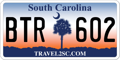 SC license plate BTR602