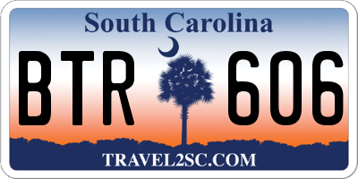 SC license plate BTR606
