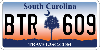 SC license plate BTR609