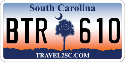 SC license plate BTR610