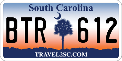SC license plate BTR612