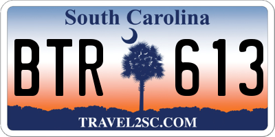 SC license plate BTR613