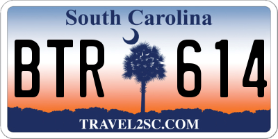 SC license plate BTR614