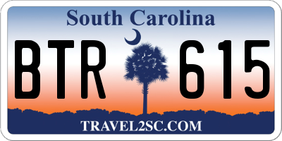 SC license plate BTR615