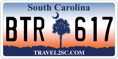 SC license plate BTR617
