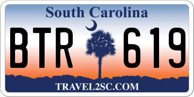 SC license plate BTR619