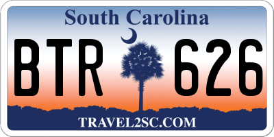 SC license plate BTR626