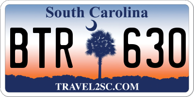 SC license plate BTR630