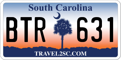 SC license plate BTR631