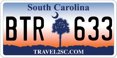 SC license plate BTR633