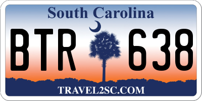 SC license plate BTR638