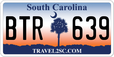 SC license plate BTR639